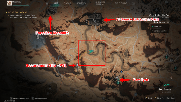 Red Sands Gold and Silver Ore Farming Spots