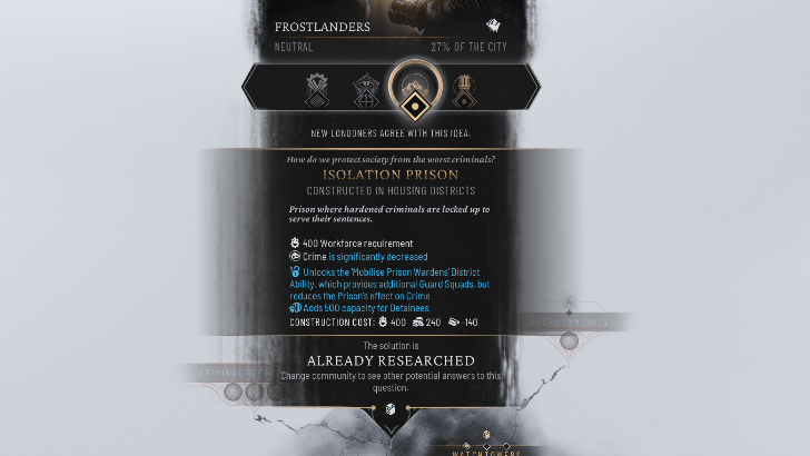 Frostpunk 2 Research and Build Prisons