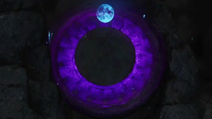 Purple Circle with Only Blue Moon
