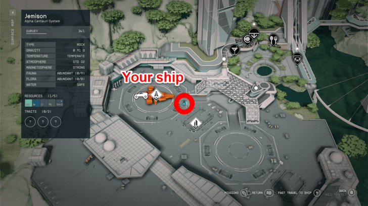 Starfield - Ship Services Tech Location Map