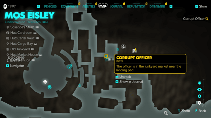 Star Wars Outlaws Corrupt Officer Location Map