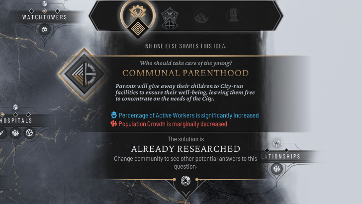 Frostpunk 2 Research Communal Parenthood