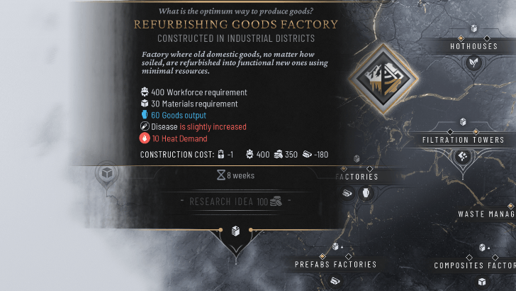 Frostpunk 2 Refurbishing Goods Factory