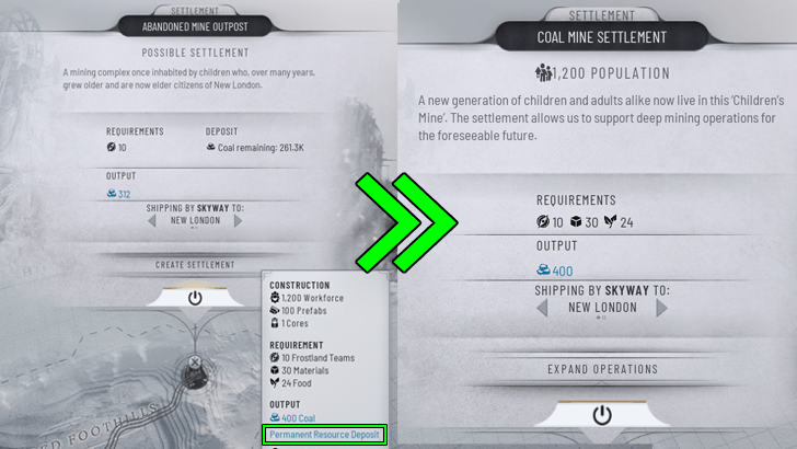 Upgrade an Outpost to a Settlement