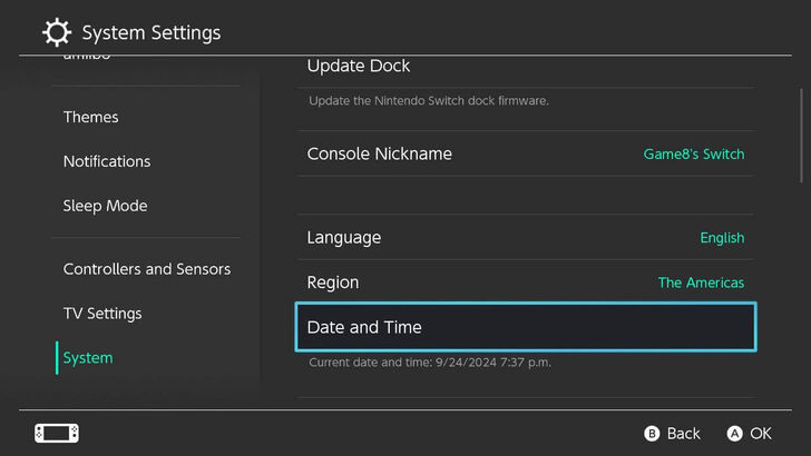 Switch System Settings