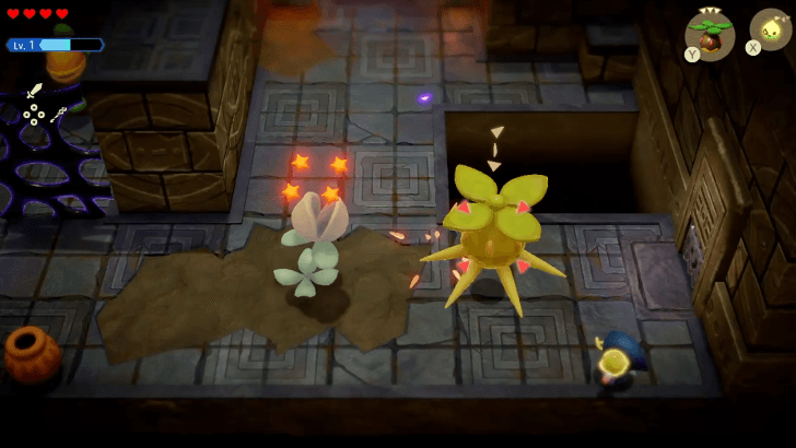 defeating a Deku Baba with Peahat