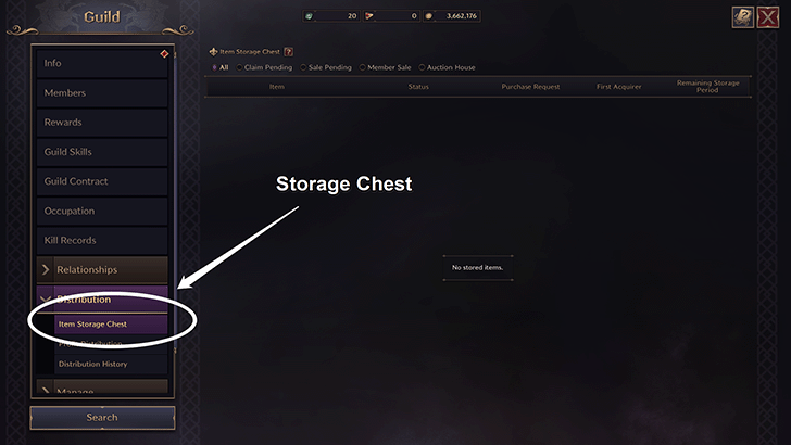 Guild Item Storage Chest