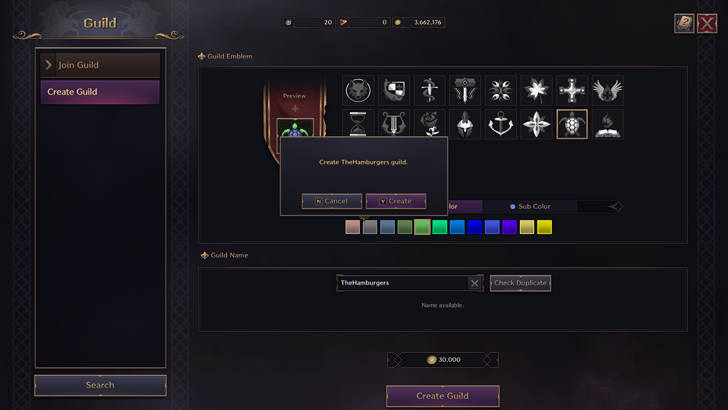 Confirm Guild Creation