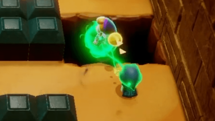 The Legend of Zelda Echoes of Wisdom (EoW) Throw Dark Link Toward Chasm