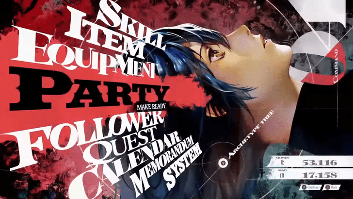 Metaphor ReFantazio - Menu