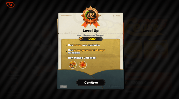 Raise Diner Level to level 2