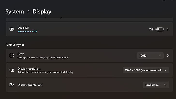 Windows Display Settings