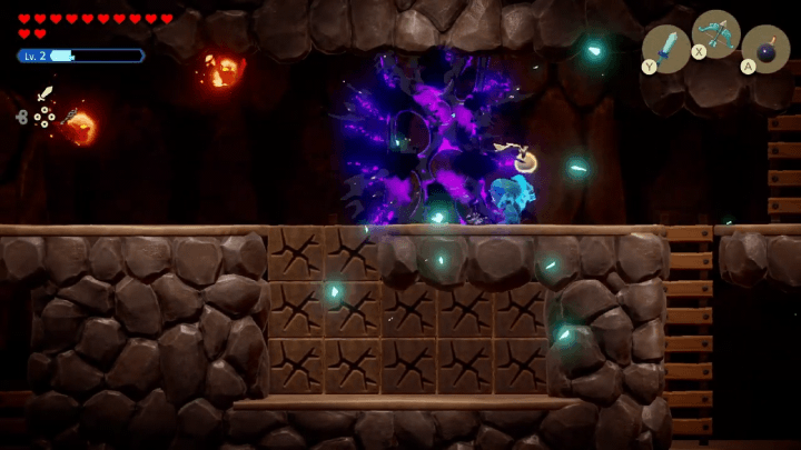 Climb up and destroy the black goo