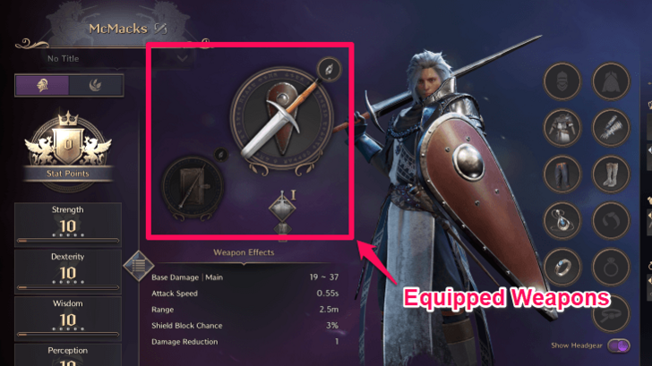 Throne and Liberty Equipped Weapons