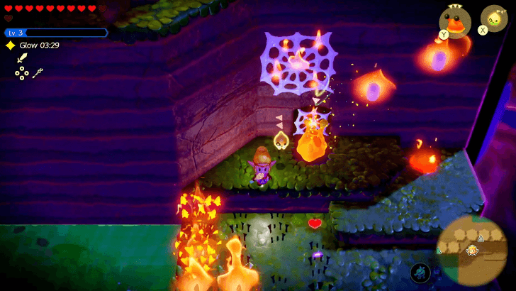 burning the web blocking the entrance