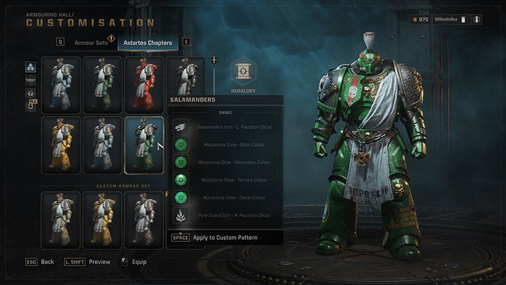 Space Marine 2 Apply Custom Pattern