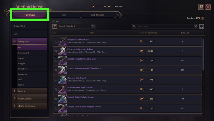 Purchase Items in Auction House