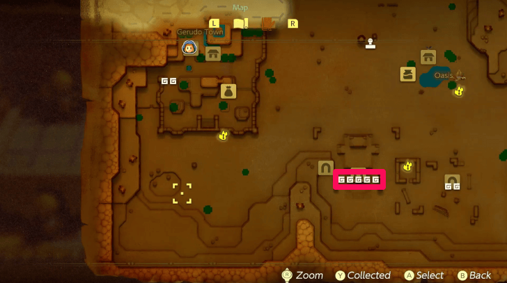 Might Crystal x5 (A Rift in the Gerudo Desert) map location