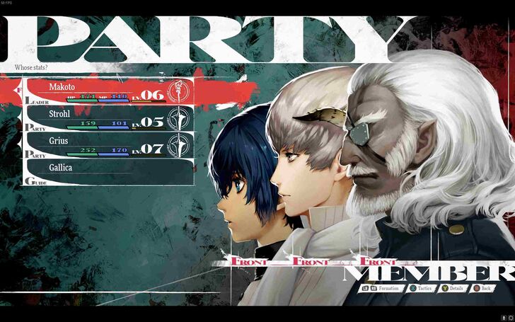 Metaphor ReFantazio - Party Menu