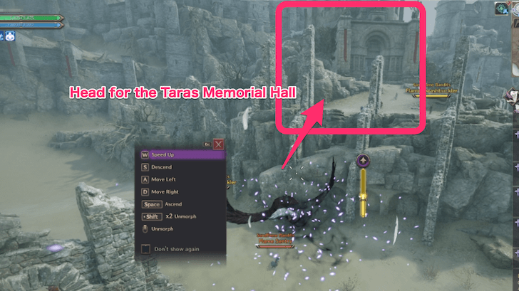 Throne and Liberty Glide to Monolith Wastelands Waypoint Step 1