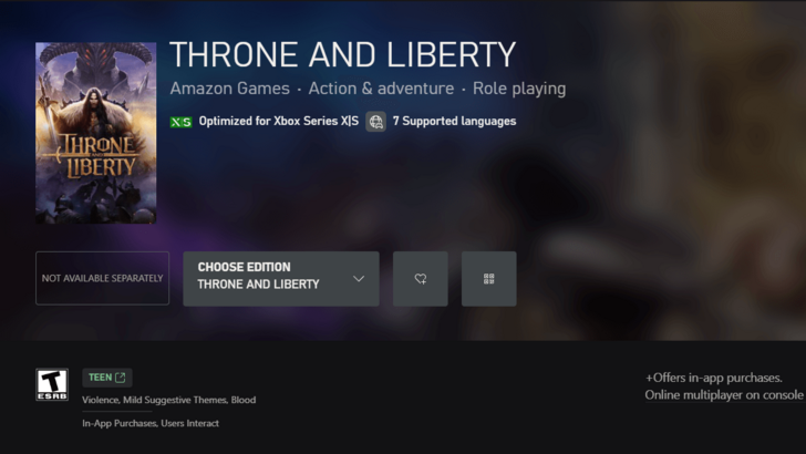 Throne and Liberty on Xbox