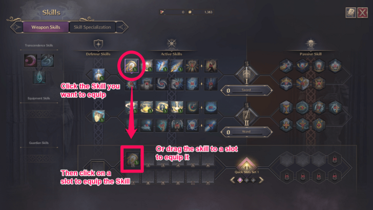 Throne and Liberty Selecting Skills