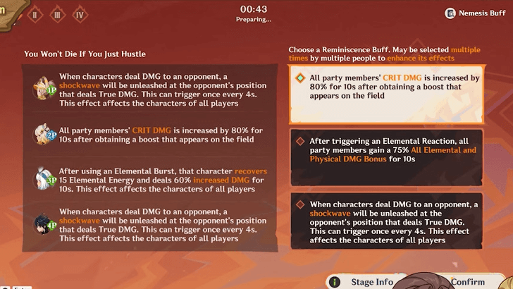 Genshin - Reminiscent Regimen Thrill - Choose Strenghtening Buff