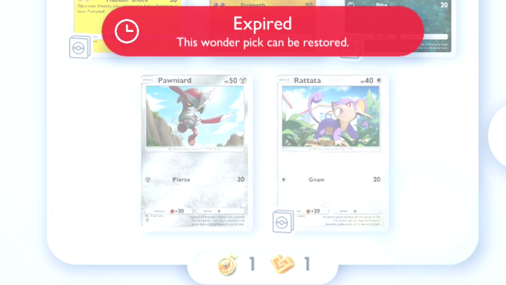 Pokemon TCG Pocket - Expired Wonder Pick