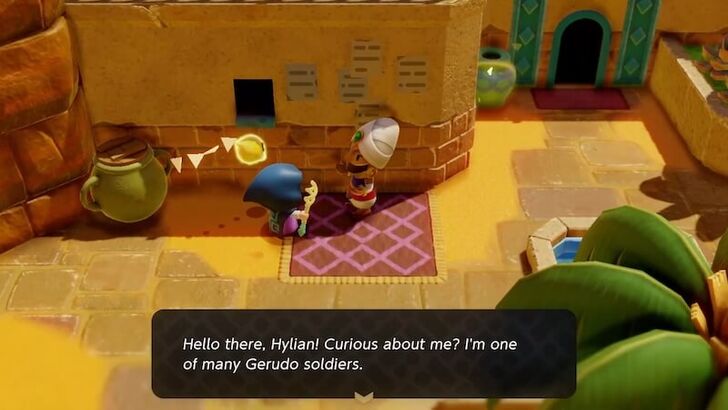 Talk to the Gerudo Soldier in Gerudo Town