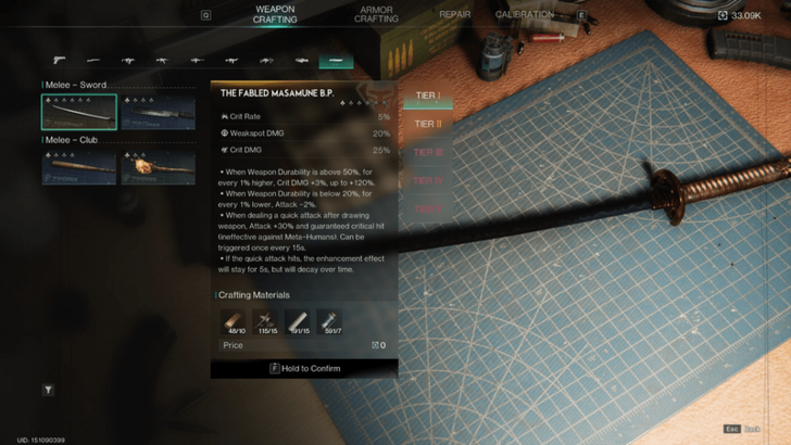 Once Human - Fabled Masamune Katana