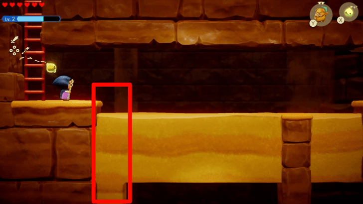 tunnel to a chest containing a golden egg