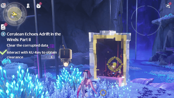 Wuthering Waves - Cerulean Echoes Adrift in the Winds (Part II) - Use the Data Wall to make a portal