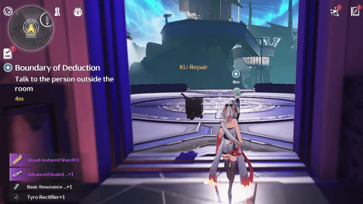 Wuthering Waves - Boundary of Deduction Quest Guide - Talk to the person outside the room