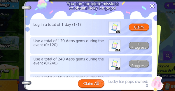 Lucky Ice Pops Event Missions