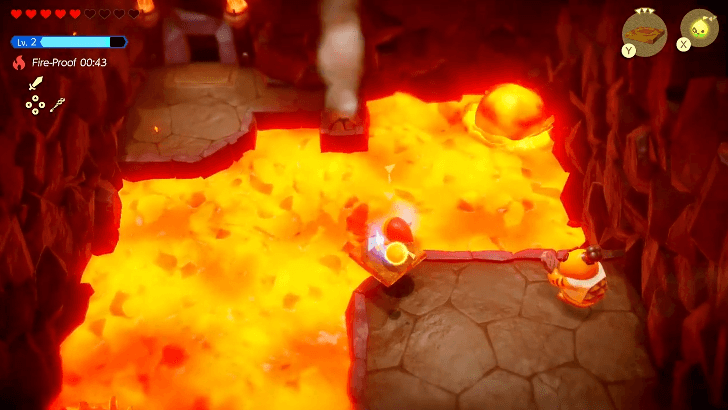 crossing the lava with a Flying Tile