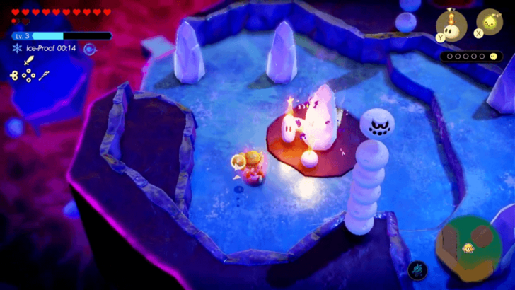 Head to the left side and melt the icicle in the middle