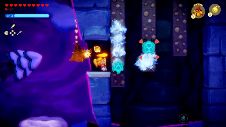 Defeat the ice slugs on the right and climb the