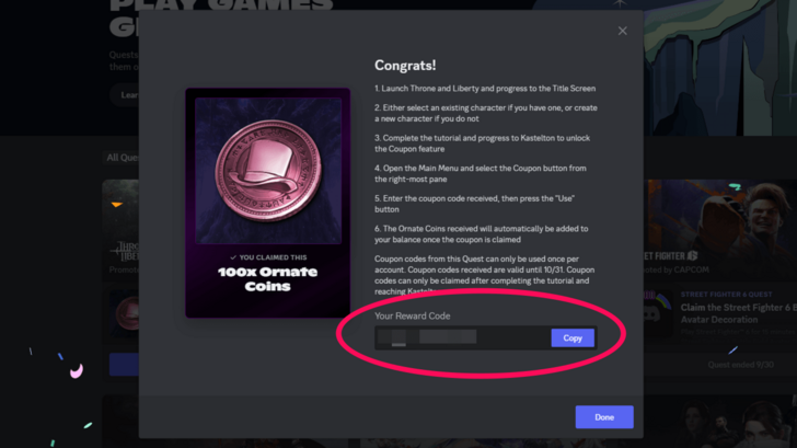 Throne and Liberty DiscordCongrats Box