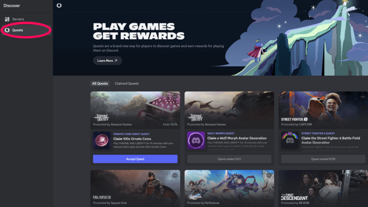 Throne and Liberty Discord Discord Quests Page