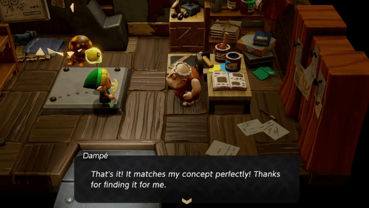 Showing a Fire Octo to Dampe for a Creature That Spits Stones Out of Its Mouth