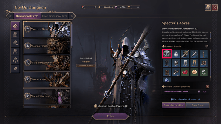 Abyssal Contract Token Dungeon Reward