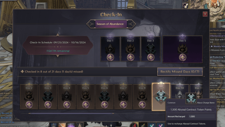 Abyssal Contract Token Point Daily Check-in