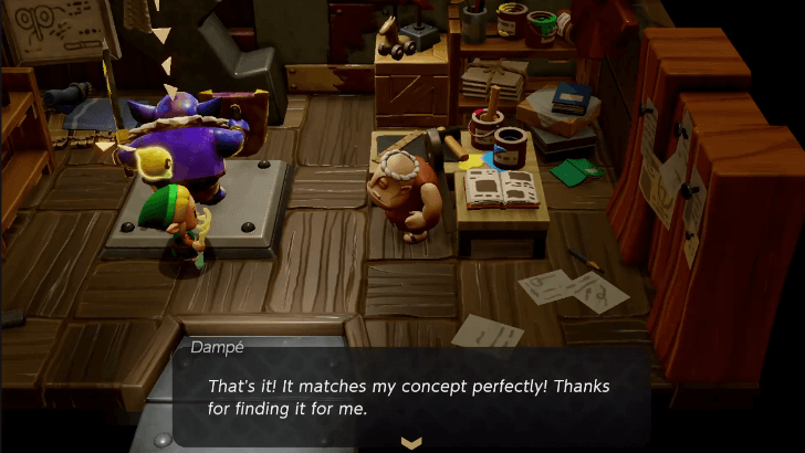 Showing a Sword Moblin Lv. 3 to Dampe for a Monster with a Sword That Fights Alongisde Others