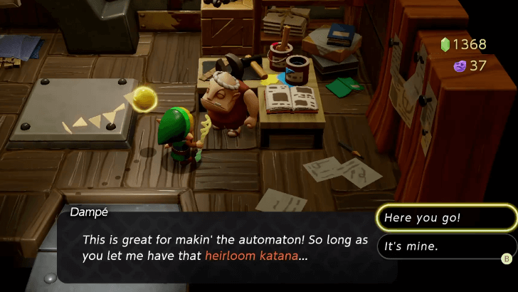 Give the Heirloom Katana to Dampe