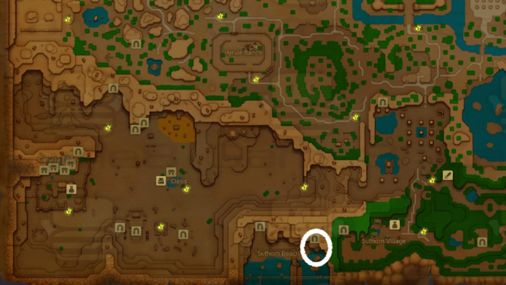 Zelda EoW - Sea Urchin Map Location