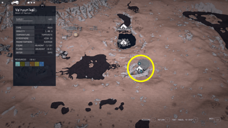 Starfield Sympathy for the Living Deep Gorge Map View