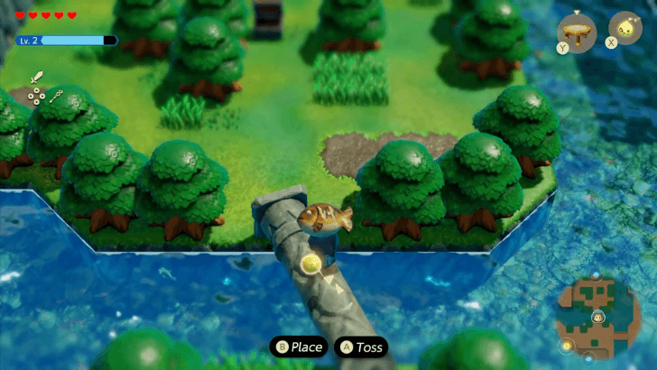 Head north and carry the fish using Bind until you see the stone column