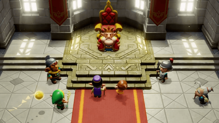 Romi and Her Father in Front of the King of Hyrule
