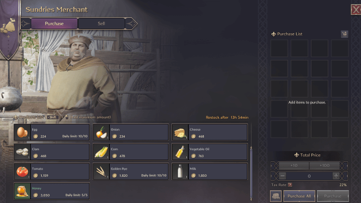 Buy Ingredients at the Sundries Merchant