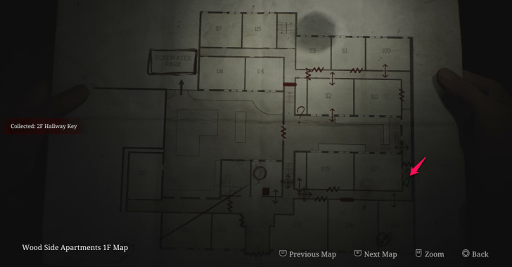 2F Hallway Key map loc